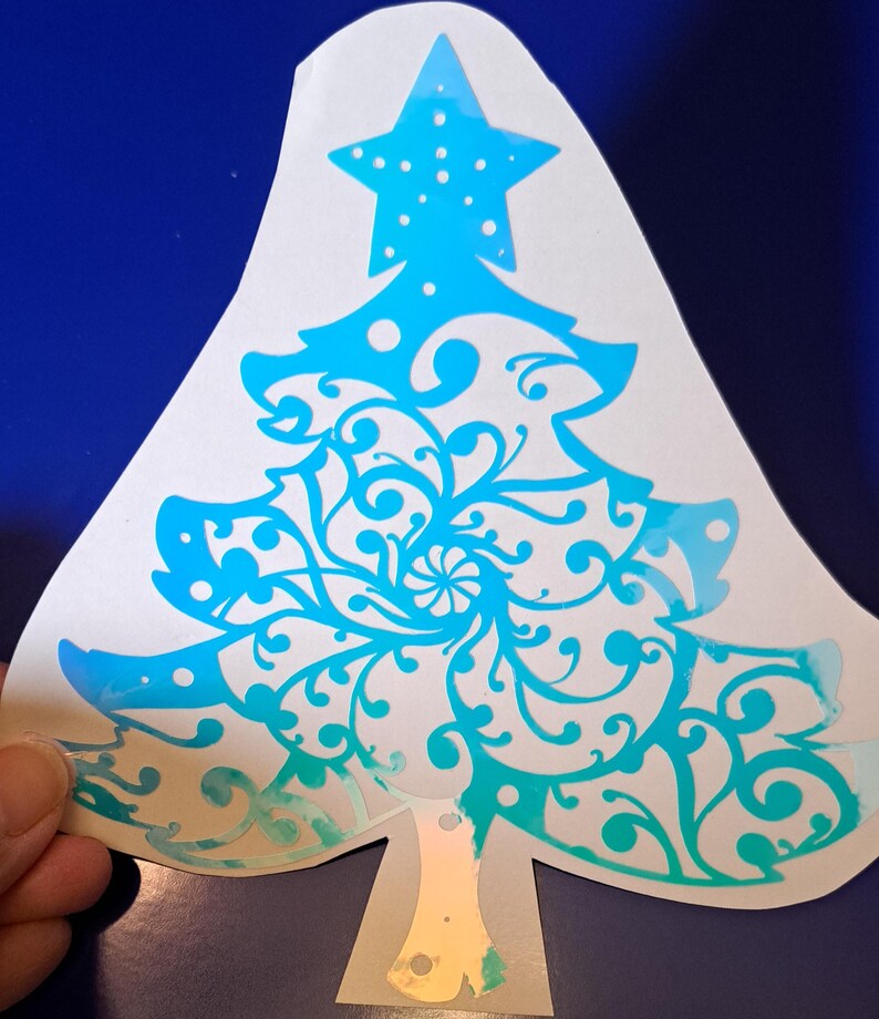 Christmas Tree Holographic Vinyl Decal Sticker 5 Inch Etsy