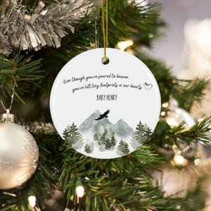 Adorno conmemorativo personalizado de bebé del bosque, recuerdo de ángel bebé, regalo personalizado para la pérdida de un bebé, adorno para mortinato, regalo para aborto espontáneo, pérdida de un hijo