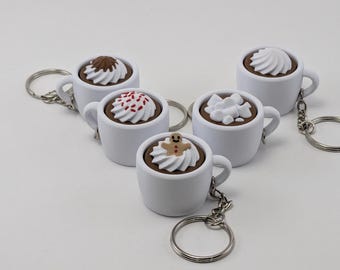 Coffee Mug Keychain Fidget Clicker | Cute Coffee & Hot Chocolate Sensory Toy | Stress Anxiety Relief | Keychain Clicker | Stim Toy | ADHD