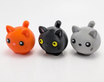 Cat Fidget Clickers | Orange, Black, Gray Kitty Sensory Toy | Stress Anxiety Relief | Desktop Button Clicker | Stim Toy | ADHD