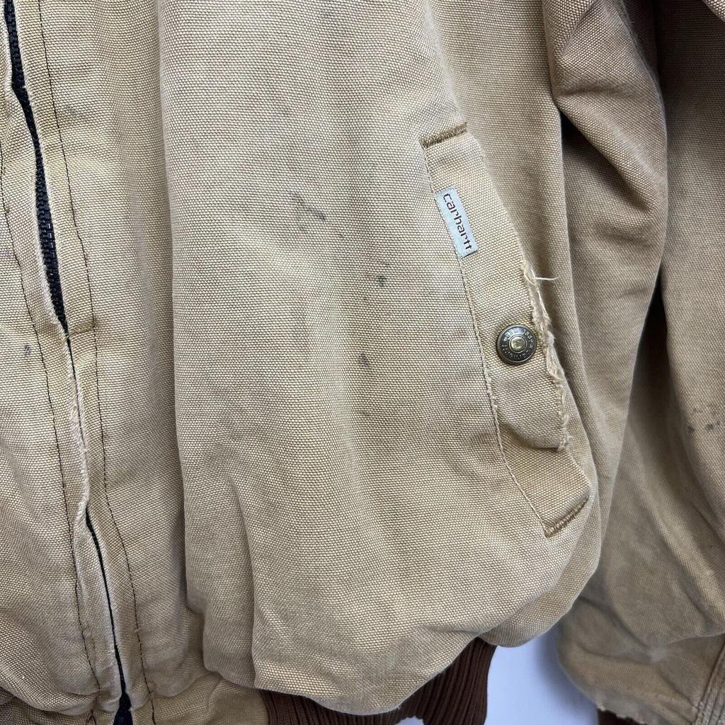 VTG Carhartt Jacket Men's J13 Santa Fe Red Quilted USA Made