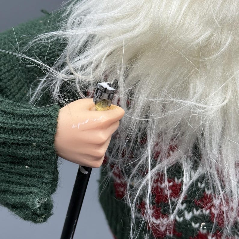 Vtg Karen Didion Golfing Santa Claus Christmas Figure Golf Bag Holiday Decor 18" image 2