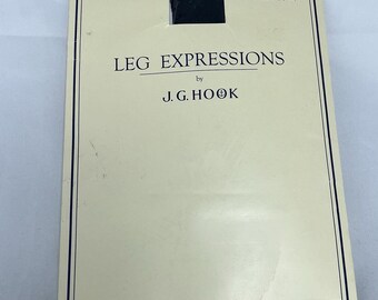 Vintage J.G. Hook Leg Expressions Silky Sheer Black Pantyhose Size Queen Short