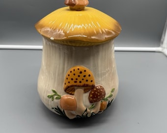 Tarro de cristal vintage con forma de seta, estilo años 70, tarro para galletas retro Merry Mushroom de 28 cm (11 pulgadas)