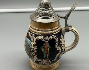 Vintage Heidelberg Germany Beer Stein OBGM Pewter Lid 0.5L Castle M&R