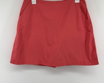Falda pantalón de golf Adidas para mujer, color rosa coral, algodón elástico, talla 8, estilo deportivo preppy.