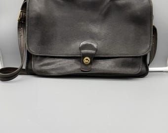 Coach Vintage Black Metropolitan Briefcase/Laptop Bag With Turnlock Detail