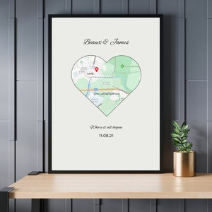 Jubiläum Poster Karte Ort Herz Perfekte Geschenk