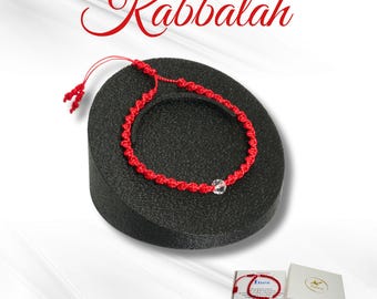 Braided Kabbalah Bracelet in Red with Faceted Rock Crystal, Protection & Clarity – Lucky Knot Bracelet, Mother's Day, Birthday Gift