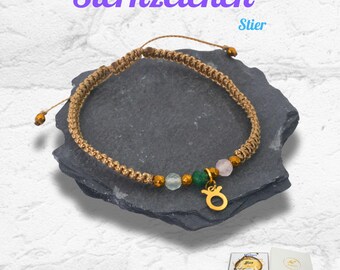 Bracelet for Taurus – Beige with rose quartz, aventurine & emerald, Zodiac jewelry, gift idea for Cancer, gift for sister