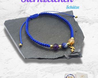 Sagittarius bracelet with citrine, lapis lazuli & amethyst – paracord bracelet, zodiac jewelry, gift idea for Sagittarius.
