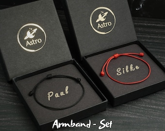 Paracord Partner Bracelet Set - Partner Bracelets for Couples - Gift for Girlfriend/Boyfriend - Personalized, e.g., Anniversary, Valentine's Day