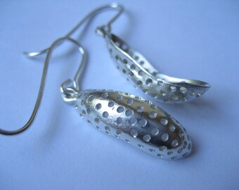 medium 'Impression' sterling silver earrings