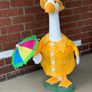 Rain Jacket & Hat for large concrete porch goose