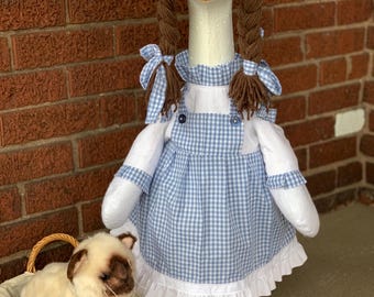 Blauwe outfit met gingham-gans | Op film geïnspireerd verandaganskostuum | Klassieke ganzenkleding | Goose Grammy Premium-collectie
