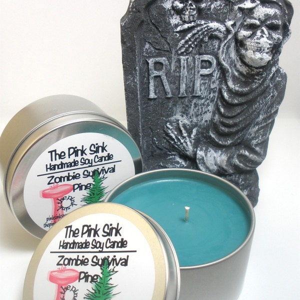 Zombie Survival Handmade Soy Candle - Pine (Clearance)
