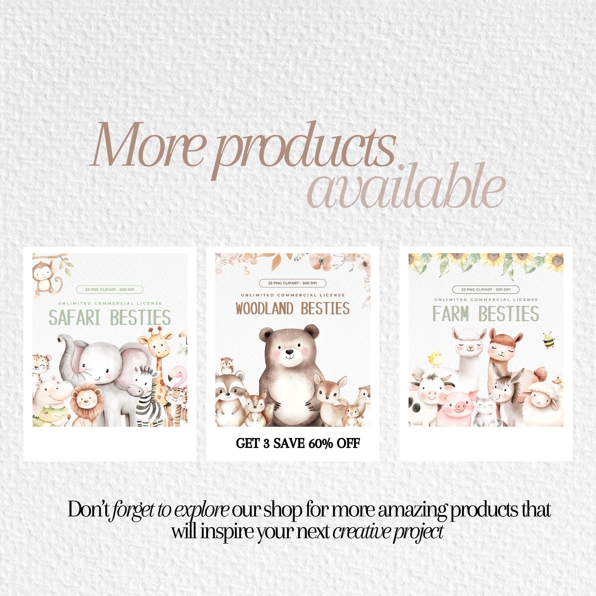 Boho Baby Watercolor Clipart, Cute Nursery Animal Clipart, Boho Baby ...