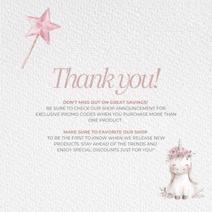 May include: Thank you! Don't miss out on great savings! Be sure to check our shop announcement for exclusive promo codes when you purchase more than one product. Make sure to favorite our shop to be the first to know when we release new products. Stay ahead of the trends and enjoy special discounts just for you! Watercolor illustration of a pink unicorn with a flower crown.