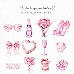 Valentine's Day Watercolor Clipart | Romantic Illustrations Clipart ...