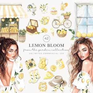 Watercolor Lemon Clipart, Amalfi Coast Citrus, Lemons PNG, Lemon Fruit Clipart, Italian Summer Vibes,  Lemon Illustrations, Digital Download