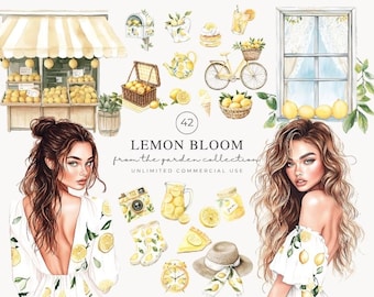 Watercolor Lemon Clipart, Amalfi Coast Citrus, Lemons PNG, Lemon Fruit Clipart, Italian Summer Vibes,  Lemon Illustrations, Digital Download