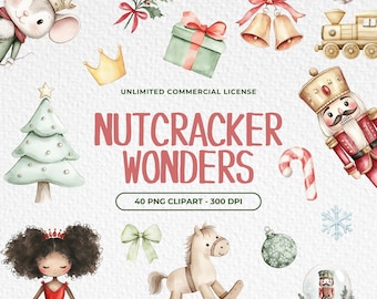 Nutcracker watercolor clipart, Cute christmas clipart, Vintage christmas clipart, Cute nutcracker png, Christmas nursery, commercial use