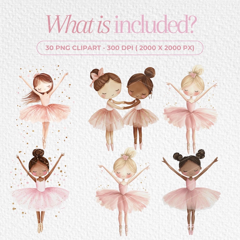 Cute Ballerina Watercolor Clipart, Swan Lake Watercolor Clipart, Pink ...