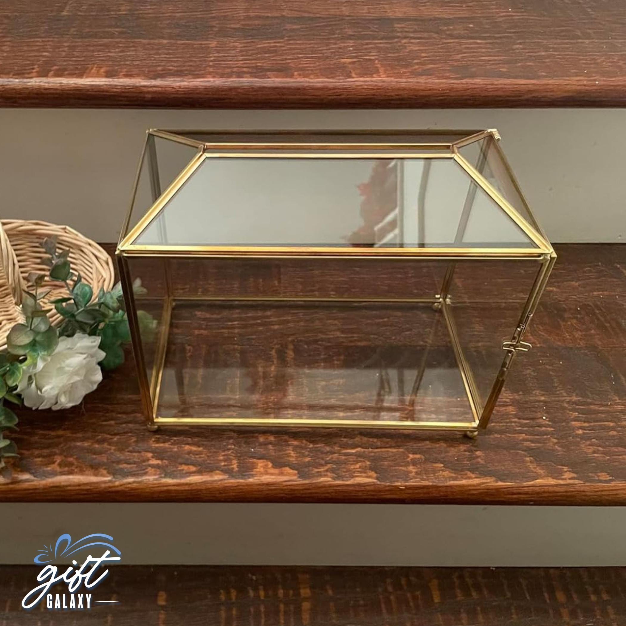 Wedding Card Box for Wedding Reception Glass Card Box With Slot and