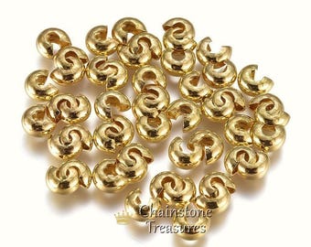 14K Gold Filled Crimp Cover Beads 2.4mm 20pcs