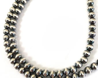 Small 2.5mm Real Round Oxidized Desert Pearl .925 Sterling Silver -Navajo Style Pearl for Jewelry Making 50pcs