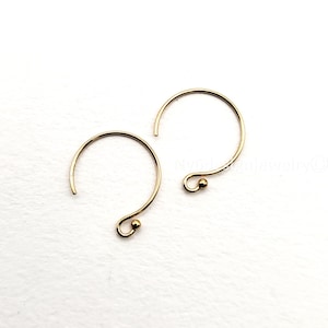 14K Gold-Filled French Earring Hooks 1 Pair - Hypoallergenic Nickel-Free Ear Wires for DIY Earrings Jewelry Making Supplies