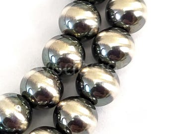 Oxidized Sterling Silver Round Beads – 8mm Navajo Style Pearl Desert Pearls for Jewelry Making 5pcs