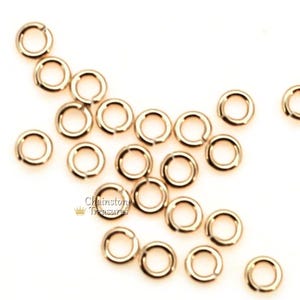 Real 14K Gold Filled Round Open Jump Rings 3mm 21 gauge 20 pcs Gold Findings Craft Jewelry Supplies USA Seller