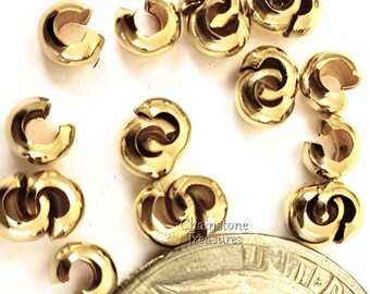 14K Gold Filled Crimp Cover Beads 3mm 20pcs