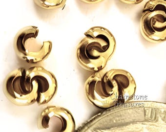 14K Gold Filled Crimp Cover Beads 4mm 20pcs