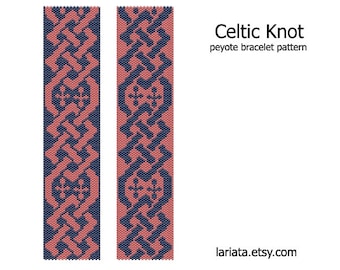 Celtic Knot - even count peyote stitch cuff bracelet beading pattern INSTANT DOWNLOAD peyoted beaded bracelet seed bead pattern entwined