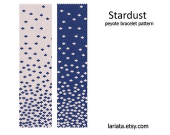 Stardust - even count peyote stitch cuff bracelet beading pattern INSTANT DOWNLOAD peyoted seed bead pattern rash iridescent ombre snowy
