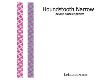 Houndstooth Narrow - even count peyote stitch cuff bracelet beading pattern INSTANT DOWNLOAD peyoted pattern casual classy versatile design