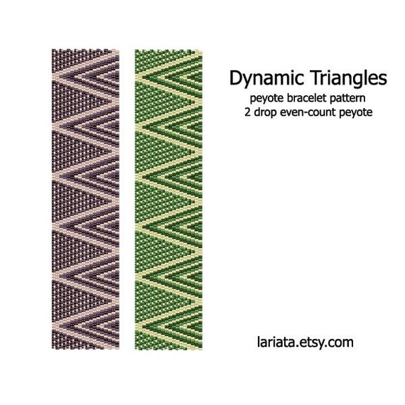 Dynamic Triangles Zigzag 2Drop Peyote Bracelet Pattern | Etsy