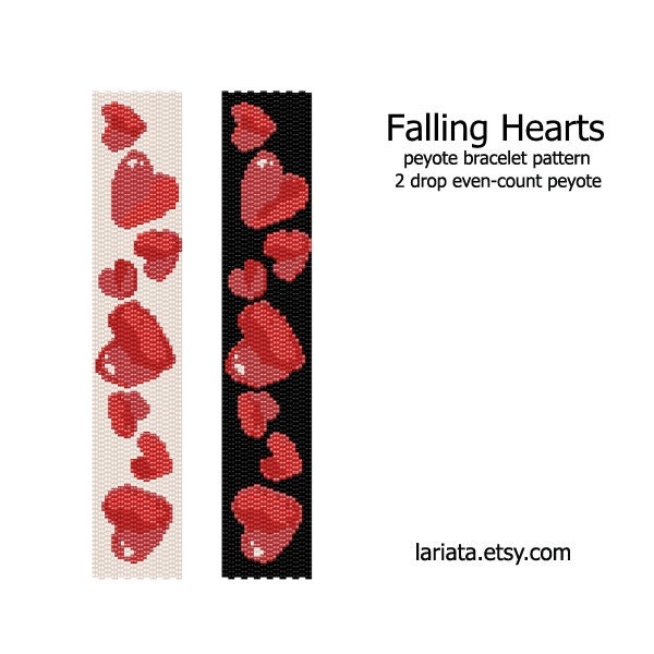 FLOATING HEARTS BRACELET Bead Loom Pattern Digital Download