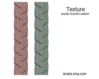 Texture - even count peyote stitch cuff bracelet beading pattern INSTANT DOWNLOAD peyoted beaded pattern fabric geometric dimensional magic