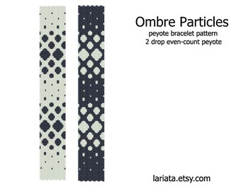 Ombre-deeltjes - zelfs count 2 drop peyote-steek manchetarmband kralenpatroon INSTANT DOWNLOAD peyoted rocaille verloop iriserende ombre