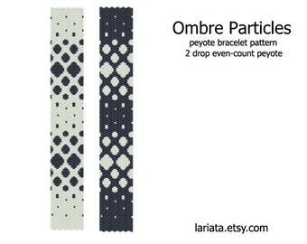 Ombre Particles - even count 2 drop peyote stitch cuff bracelet beading pattern INSTANT DOWNLOAD peyoted seed bead gradient iridescent ombre