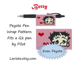 Peyote Stitch Beading Pattern (Pen Wrap/Cover) - Betty - instant download peyoted seed bead pattern