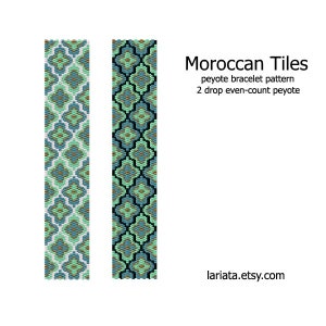Piastrelle marocchine - conteggio pari 2 goccia peyote punto polsino braccialetto perline modello DOWNLOAD IMMEDIATO peyoted schema perline semi spagnolo marrakech