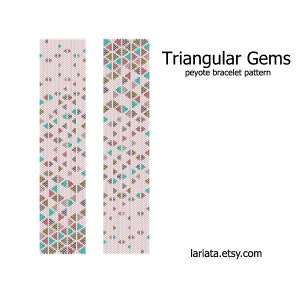 Triangular Gems - even count peyote stitch cuff bracelet beading pattern INSTANT DOWNLOAD peyoted seed bead ombre gradient iridescent design