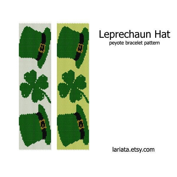 pdf instant download Patricks Day pattern Peyote bracelet patterns Peyote bead patterns Even peyote pattern