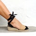 LOW WEDGE ESPADRILLES. Stylish and Comfortable Espadrilles Sandals in Beige with Black Tip.. 