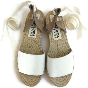 Bridal Shoes in White. Leather Espadrilles Sandals. Summer - Etsy