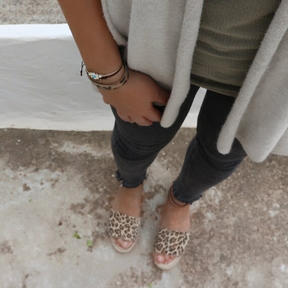 leopard print slide shoes